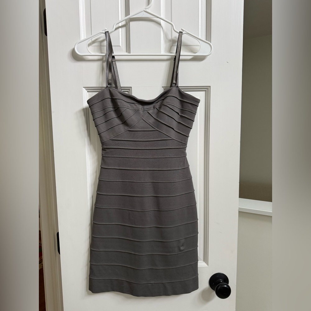 BCBG Gray Bodycon Mini Dress